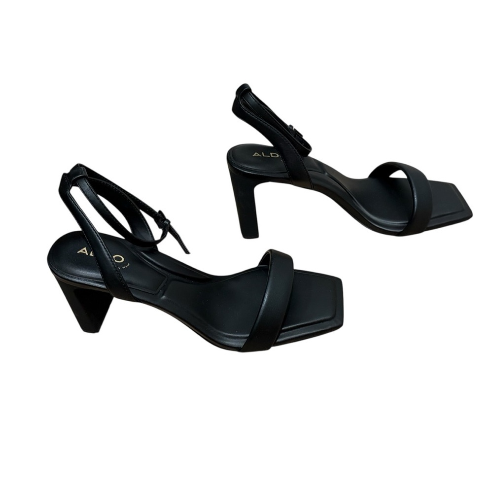 Aldo NWOT Black Heels with Chunky Block Design - Picture 2 of 6
